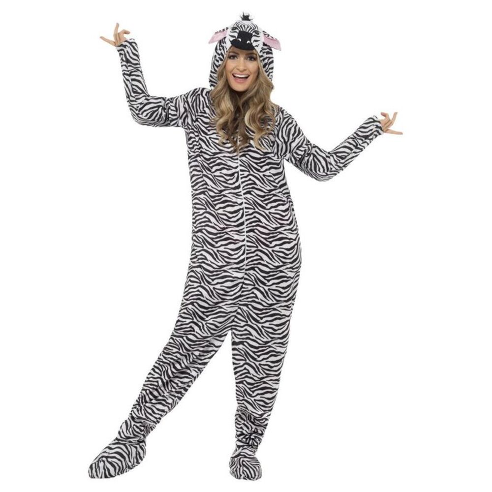 Smiffys Unisex Adult Zebra Costume / White/Black